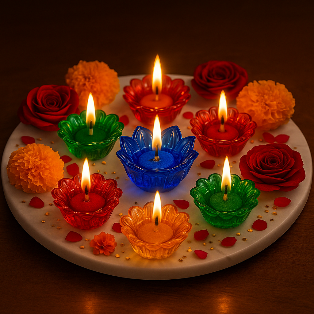3D REFLECTIVE DIYA SET- FESTIVAL DIWALI DECOR