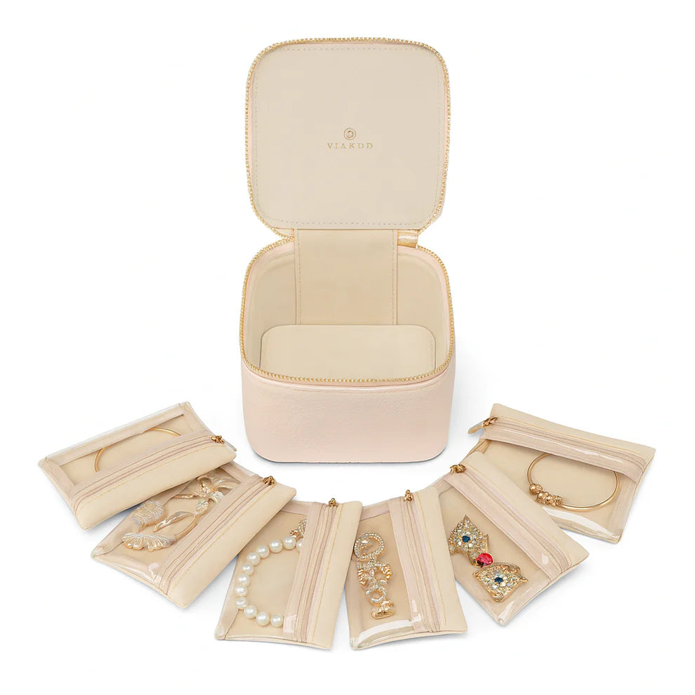 Trendoz Travel Jewellery Organizer with 6 Zipper Pouches